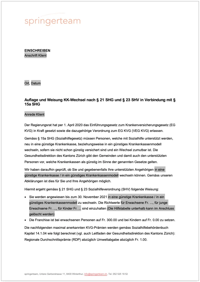 Dokumentvorlage Beispiel 1